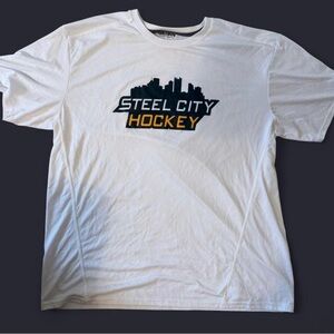 Gildan White Steel City Hockey Tee